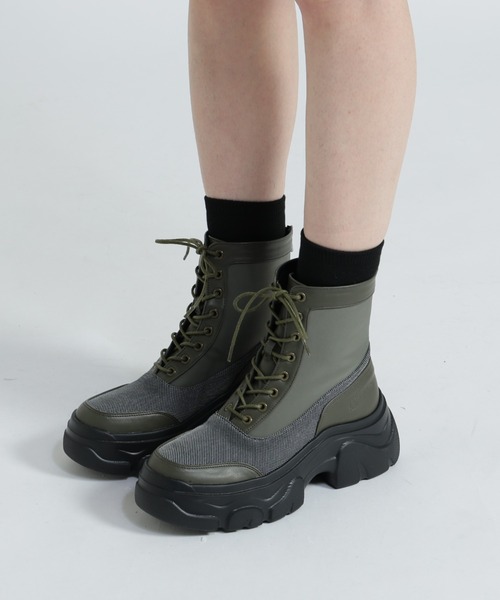 ❤️新品未使用❤️ NO NAME ソックスブーツ　プラットフォーム　35 AVIREX（アヴィレックス）の「《直営店限定》LACE UP PLATFORM