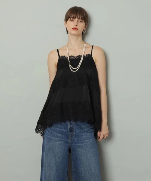 CADUNEカデュネ レースキャミブラウス　ブラック レースキャミブラウス（シャツ/ブラウス）｜CADUNE（カデュネ）の
