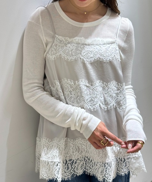 レースキャミブラウス（シャツ/ブラウス）｜CADUNE（カデュネ）の