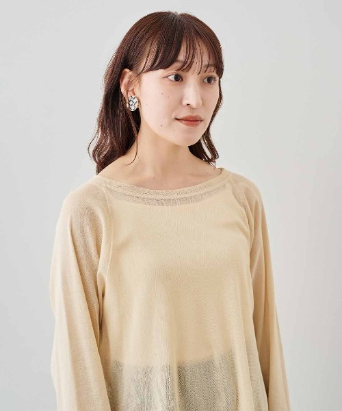 MEDE19F(メデジュウキュウ)の「MEDE19F コットンシアーラグラントップス(Tシャツ/カットソー・レディース・クリーム/ブラック・LL/L/M)」の16枚目の写真
