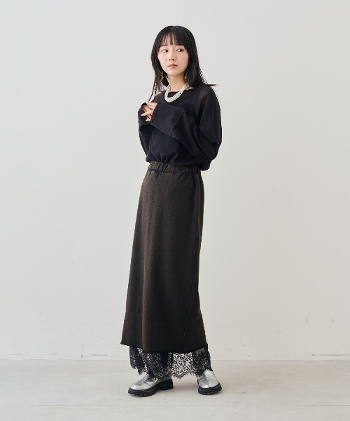 MEDE19F(メデジュウキュウ)の「MEDE19F コットンシアーラグラントップス(Tシャツ/カットソー・レディース・クリーム/ブラック・LL/L/M)」の10枚目の写真