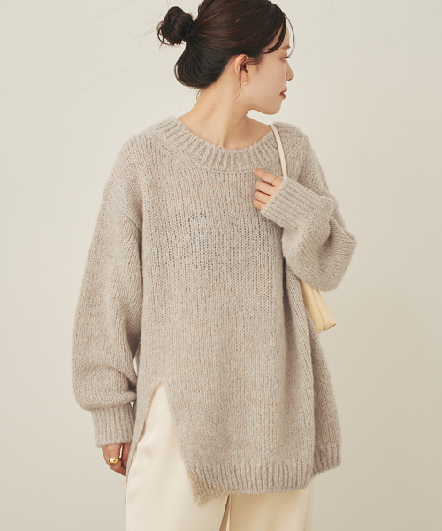 plage(プラージュ)の「Alpaca mix slit ニット(ニット/セーター・レディース・ベージュ/イエロー・FREE)」の11枚目の写真