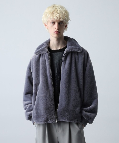 HARE（ハレ）の「コンパクトファーブルゾン(HARE)（ブルゾン・メンズ・グレー/パープル/オレンジ系その他/ブラック・MEDIUM/SMALL）」の15枚目の写真