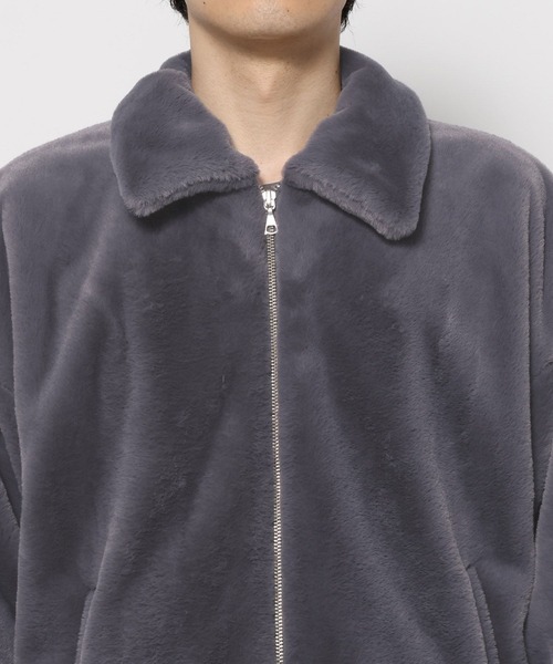 HARE（ハレ）の「コンパクトファーブルゾン(HARE)（ブルゾン・メンズ・グレー/パープル/オレンジ系その他/ブラック・MEDIUM/SMALL）」の12枚目の写真