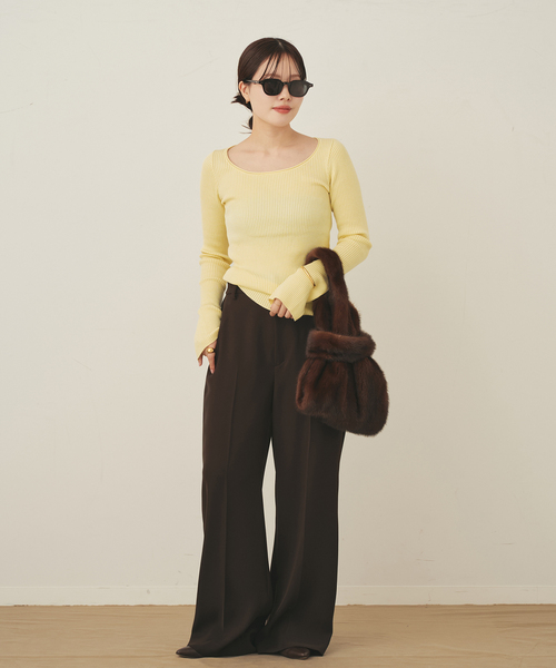 easy care wide rib プルオーバー（ニット/セーター）｜Plage