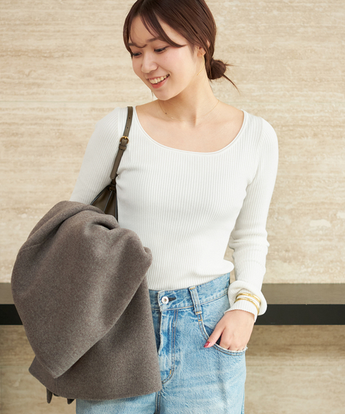 plage（プラージュ）の「easy care wide rib プルオーバー（ニット/セーター・レディース・ブラウン系その他/イエロー/ホワイト・FREE）」の10枚目の写真