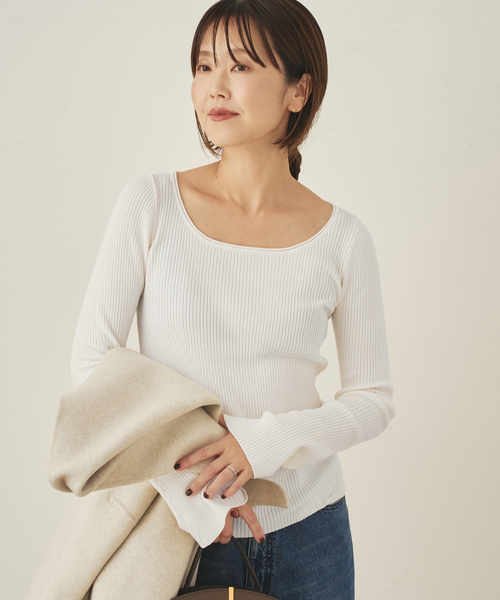 easy care wide rib プルオーバー（ニット/セーター）｜Plage