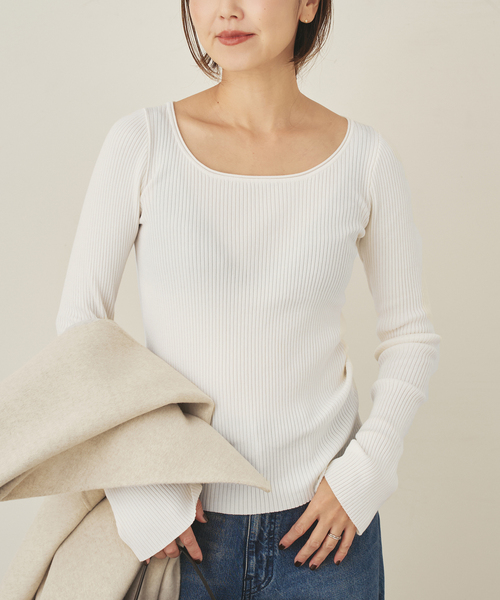 セール】easy care wide rib プルオーバー（ニット/セーター）｜Plage