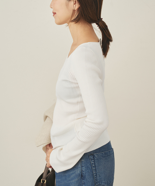 plage（プラージュ）の「easy care wide rib プルオーバー（ニット/セーター・レディース・ブラウン系その他/イエロー/ホワイト・FREE）」の17枚目の写真