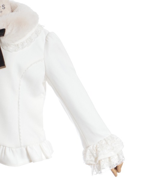 axes femme（アクシーズファム）の「ローズリボン付フリルコート（ピーコート・レディース・ホワイト/ネイビー/ピンク・MEDIUM/LARGE）」の14枚目の写真