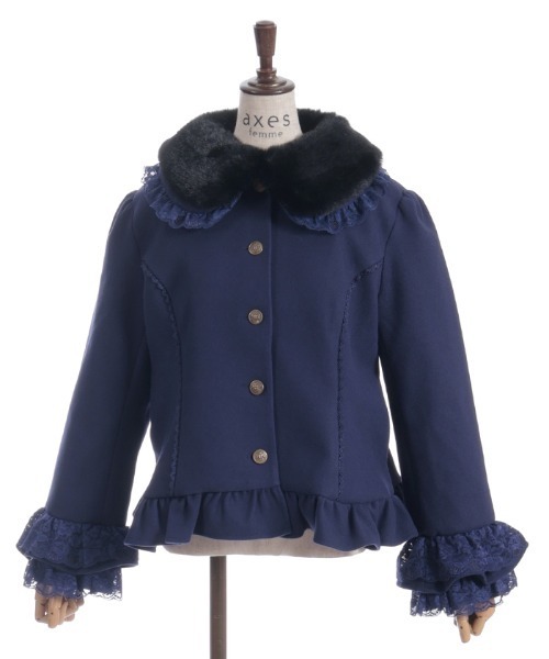 アクシーズファム　axes femme ローズリボン付フリルコート ローズリボン付フリルコート | axes femme online shop