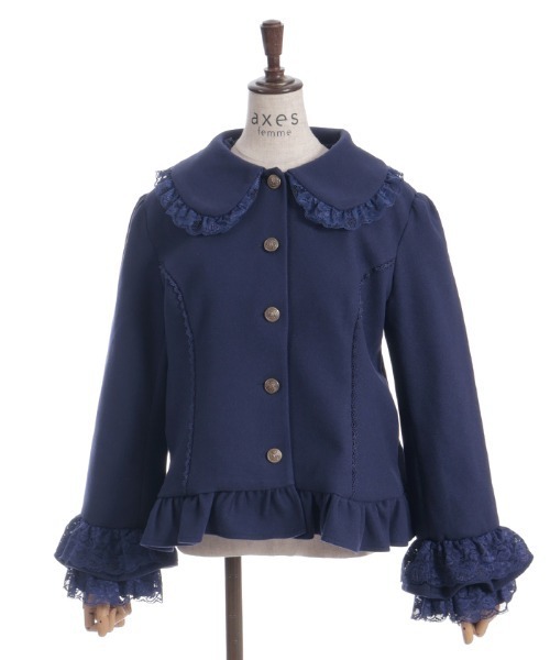 axes femme（アクシーズファム）の「ローズリボン付フリルコート（ピーコート・レディース・ホワイト/ネイビー/ピンク・MEDIUM/LARGE）」の20枚目の写真