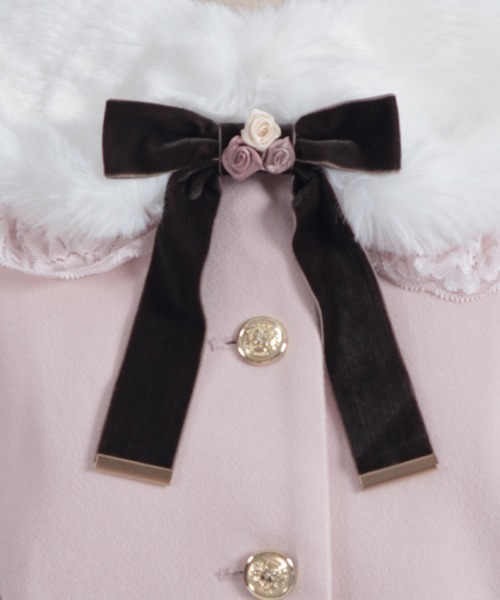 ローズリボン付フリルコート（ピーコート）｜axes femme（アクシーズ