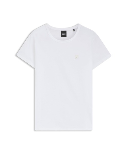 BOSS(ボス)の「スリムフィット シルケットコットン Tシャツ Double Bモノグラム(Tシャツ/カットソー・レディース・ホワイト・XL/S/XS/M)」の2枚目の写真