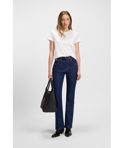 BOSS(ボス)の「スリムフィット シルケットコットン Tシャツ Double Bモノグラム(Tシャツ/カットソー・レディース・ホワイト・XL/S/XS/M)」の4枚目の写真