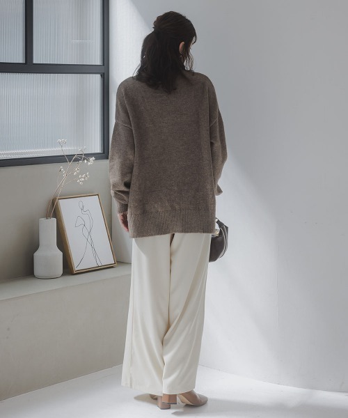 slattgir(スラットジール)の「高身長 ハイネックニット(セットアップ対応)(トールサイズ)Essenave(ニット/セーター・レディース・グレー/ブラウン/ネイビー・TM/TL/TLL/T3L/T4L/T5L)」の7枚目の写真