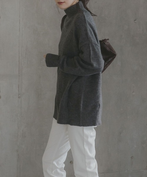 slattgir(スラットジール)の「高身長 ハイネックニット(セットアップ対応)(トールサイズ)Essenave(ニット/セーター・レディース・グレー/ブラウン/ネイビー・TM/TL/TLL/T3L/T4L/T5L)」の13枚目の写真