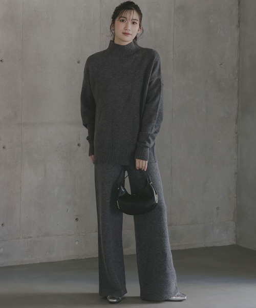 slattgir(スラットジール)の「高身長 ハイネックニット(セットアップ対応)(トールサイズ)Essenave(ニット/セーター・レディース・グレー/ブラウン/ネイビー・TM/TL/TLL/T3L/T4L/T5L)」の16枚目の写真