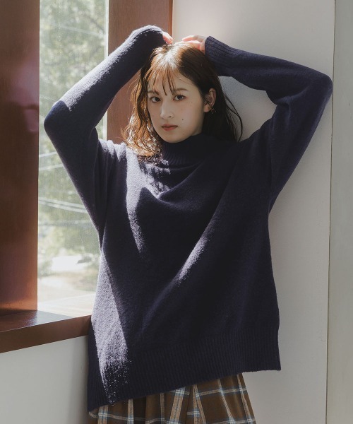 slattgir(スラットジール)の「高身長 ハイネックニット(セットアップ対応)(トールサイズ)Essenave(ニット/セーター・レディース・グレー/ブラウン/ネイビー・TM/TL/TLL/T3L/T4L/T5L)」の20枚目の写真