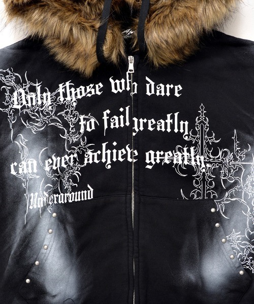 SILVER BULLET（シルバーバレット）の「『PSYCHO NATION UNDER GROUND /サイコネーションアンダーグラウンド』ファー脱着スプレーZIP PK（パーカー・メンズ・ブラック/カモフラージュ・M/L）」の18枚目の写真