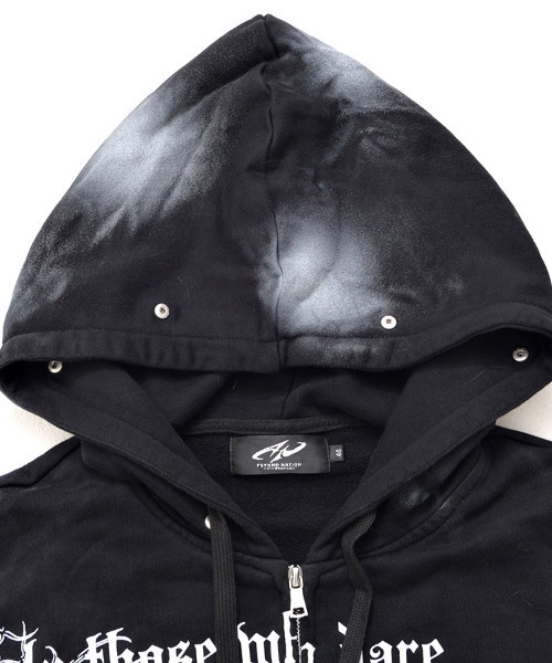 SILVER BULLET（シルバーバレット）の「『PSYCHO NATION UNDER GROUND /サイコネーションアンダーグラウンド』ファー脱着スプレーZIP PK（パーカー・メンズ・ブラック/カモフラージュ・M/L）」の19枚目の写真