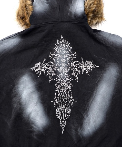 SILVER BULLET（シルバーバレット）の「『PSYCHO NATION UNDER GROUND /サイコネーションアンダーグラウンド』ファー脱着スプレーZIP PK（パーカー・メンズ・ブラック/カモフラージュ・M/L）」の21枚目の写真