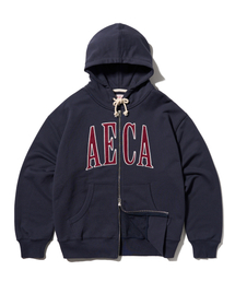 AECA（エイカ）の「AECA APPLIQUE ZIP UP HOODIE-NAVY（パーカー）」
