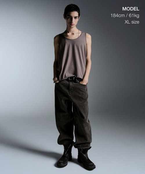 MUSINSA STANDARD（ムシンサスタンダード）の「リラックスドCRタンクトップ[トープ]（Tシャツ/カットソー・メンズ・その他・SMALL/MEDIUM/LARGE/X-LARGE/XX-LARGE/XXX-LARGE）」の2枚目の写真