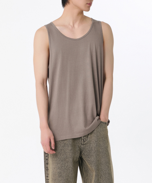 MUSINSA STANDARD（ムシンサスタンダード）の「リラックスドCRタンクトップ[トープ]（Tシャツ/カットソー・メンズ・その他・SMALL/MEDIUM/LARGE/X-LARGE/XX-LARGE/XXX-LARGE）」の3枚目の写真