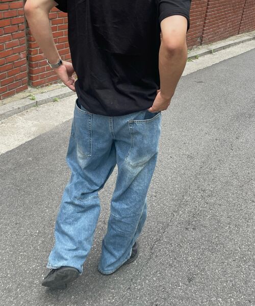 Verdnt（バーダント）の「切開レイヤードカーゴワイドデニムパンツ[ミディアムブルー]（デニムパンツ・レディース・ブルー・SMALL/MEDIUM/LARGE/X-LARGE）」の14枚目の写真