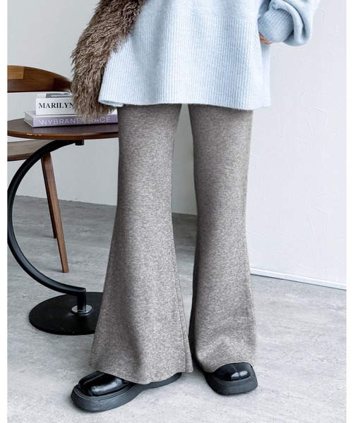 reca（レカ）の「ジャガードニットフレアパンツ（その他パンツ・レディース・ブラック/グレー/キャメル・FREE）」の3枚目の写真