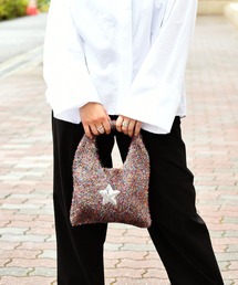 LAZY SUSAN（レイジースーザン）の「ミニバッグ　スターラメニット（トートバッグ）」