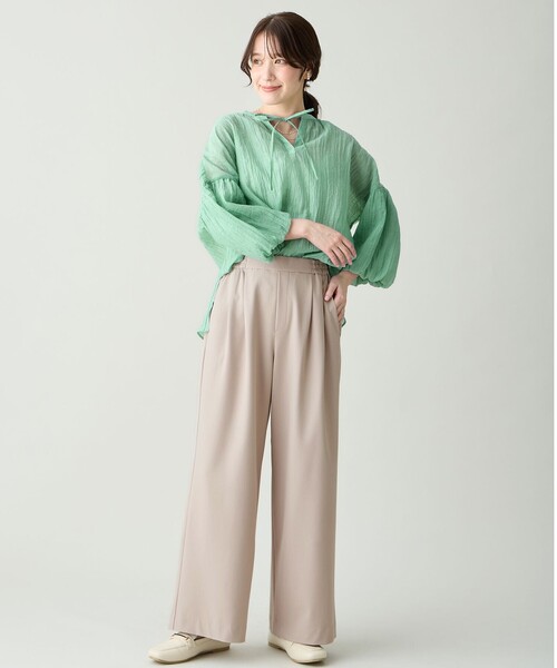 ANY(エニィ)の「イージーケアライトストレッチワイドパンツ(その他パンツ・レディース・ライトグレー系/ネイビー系/ブルー系/ブラウン系/アイボリー系1/ライトイエロー系・SMALL/MEDIUM/LARGE)」の12枚目の写真