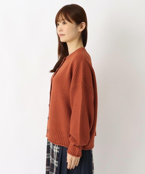 one'sterrace(ワンズテラス)の「ポップコーン編みクルーネックニットカーディガン(カーディガン/ボレロ・レディース・ベージュ系8/グレー系その他7/オレンジ系その他5・02)」の5枚目の写真
