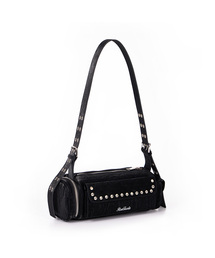 Multi Pocket Studded Shoulder Bag [Black]