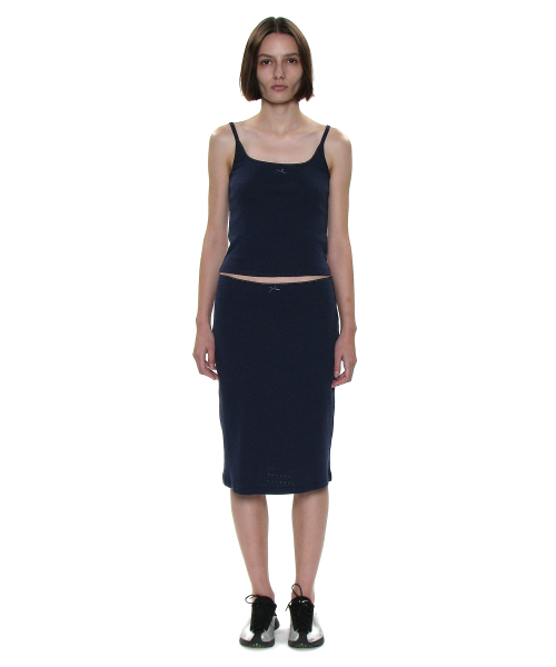 PARTIMENTO WOMEN(パルティメントウィメン)の「PWC レーストリムアイレットスリーブレス_ネイビー(Tシャツ/カットソー・レディース・その他・SMALL/MEDIUM/LARGE)」の2枚目の写真