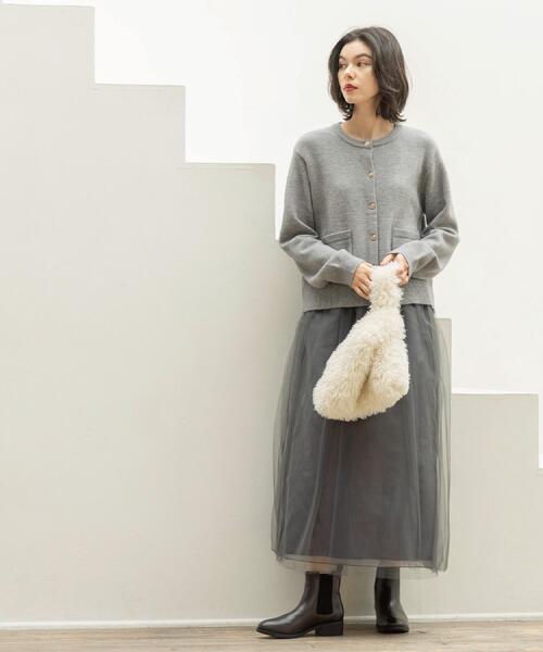 OPAQUE.CLIP(オペークドットクリップ)の「金ボタンラメニットカーディガン【洗濯機OK】(カーディガン/ボレロ・レディース・ブラック/ダークグレー/ワインレッド/オフホワイト・42/40/38)」の16枚目の写真