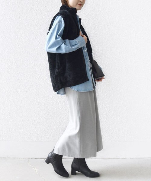 シップス（SHIPS）/〈手洗い可能〉両面起毛 ドロスト スカート 手洗い可能〉両面起毛 ドロスト スカート（スカート）｜SHIPS