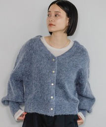 【WEB限定】キンボタンシャギーVネックカーディガン