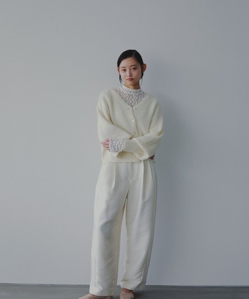 セール】【WEB限定】キンボタンシャギーVネックカーディガン