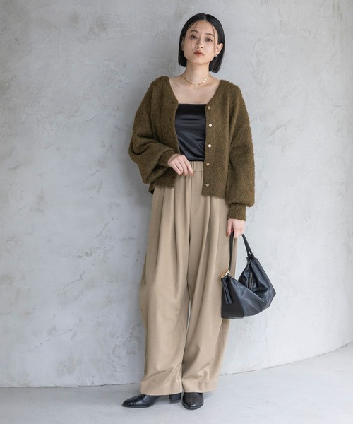 セール】【WEB限定】キンボタンシャギーVネックカーディガン