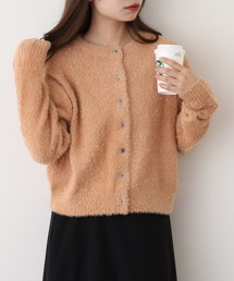 EGLANTINE ラメフェザーカーディガン