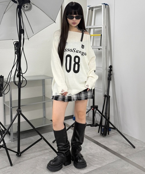 Figments（フィグメンツ）の「フリルチェックスカパン（スカート・レディース・ブラック/レッド・FREE）」の9枚目の写真