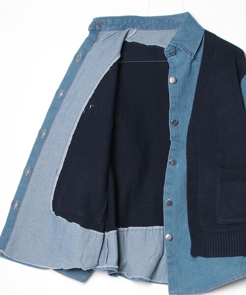 A.N.L(エーエヌエル レーベル)の「A.N.L フェイクレイヤードデニムジャケット(デニムジャケット・レディース・グレー/ネイビー・38)」の16枚目の写真