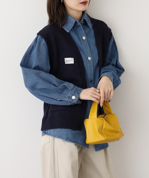 A.N.L(エーエヌエル レーベル)の「A.N.L フェイクレイヤードデニムジャケット(デニムジャケット・レディース・グレー/ネイビー・38)」の2枚目の写真