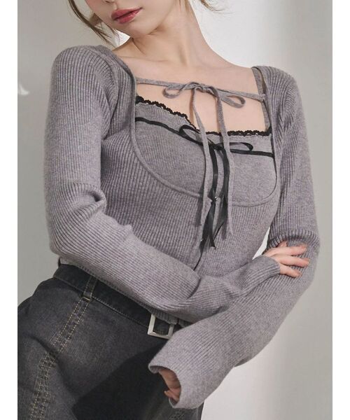 バイカラーキャミニットアンサンブル（ニット/セーター）｜EATME