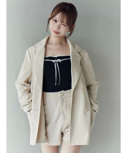 EATME（イートミー）の「バイカラーキャミニットアンサンブル（ニット/セーター・レディース・グレー/ベージュ/ブラック/オフホワイト・FREE）」の7枚目の写真