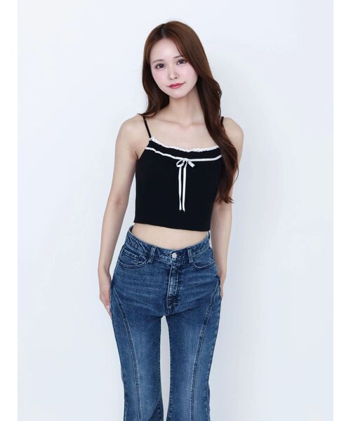 EATME（イートミー）の「バイカラーキャミニットアンサンブル（ニット/セーター・レディース・グレー/ベージュ/ブラック/オフホワイト・FREE）」の12枚目の写真