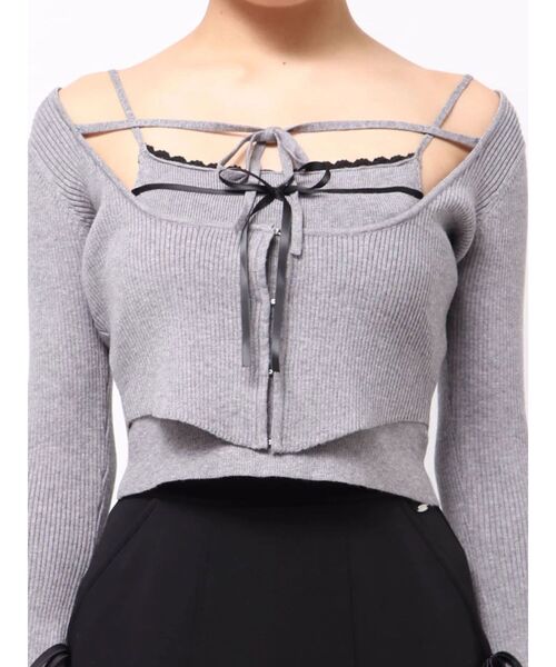 EATME(イートミー)の「バイカラーキャミニットアンサンブル(ニット/セーター・レディース・グレー/ベージュ/ブラック・FREE)」の18枚目の写真