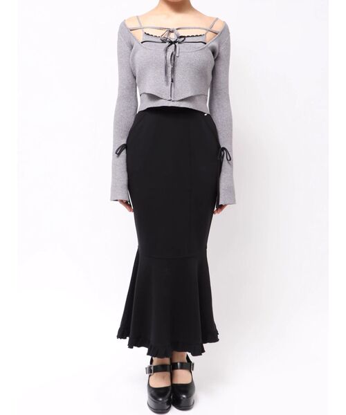 EATME(イートミー)の「バイカラーキャミニットアンサンブル(ニット/セーター・レディース・グレー/ベージュ/ブラック・FREE)」の13枚目の写真